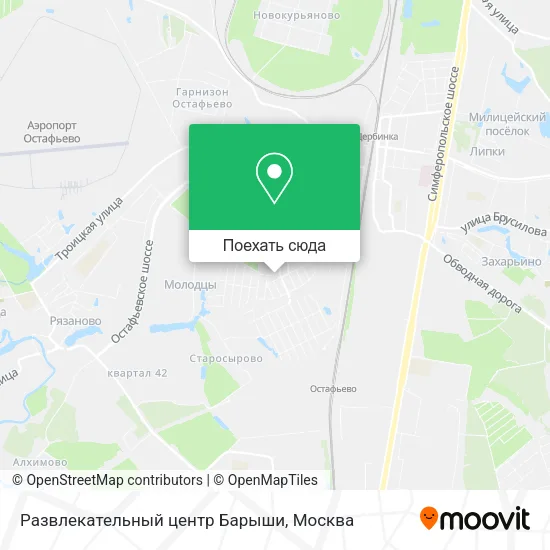 Карта Развлекательный центр  Барыши