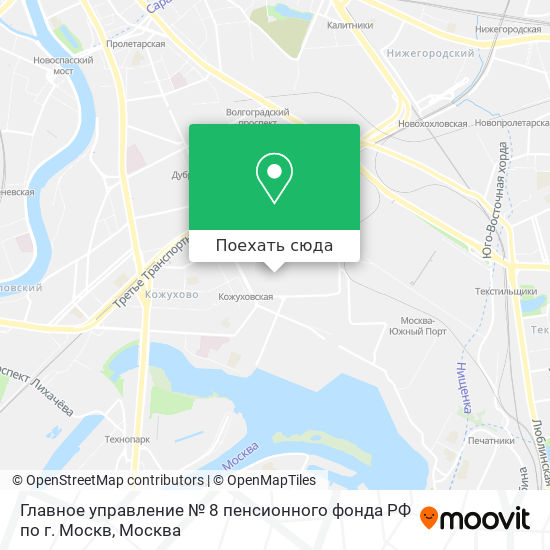 Карта Главное управление № 8 пенсионного фонда РФ по г. Москв