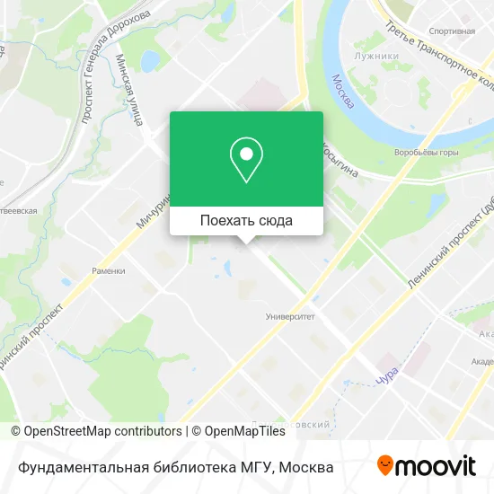 Карта Фундаментальная библиотека МГУ