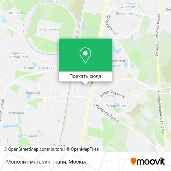 Карта Монолит  магазин ткани