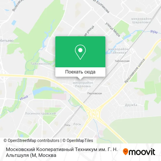 Карта Московский Кооперативный Техникум им. Г. Н. Альтшуля