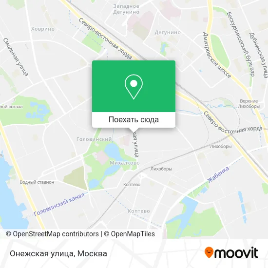 Карта Онежская улица