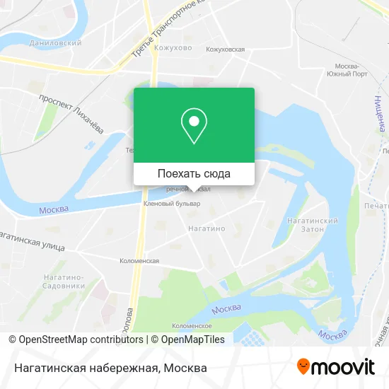 Карта Нагатинская набережная
