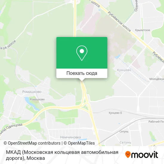 Карта МКАД (Московская кольцевая автомобильная дорога)