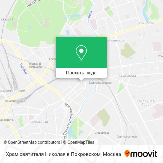 Карта Храм святителя Николая в Покровском