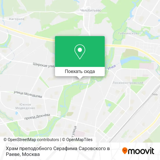 Карта Храм преподобного Серафима Саровского в Раеве