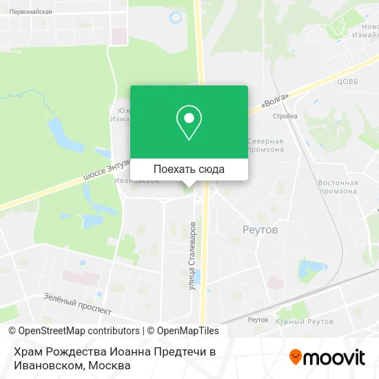 Карта Храм Рождества Иоанна Предтечи в Ивановском