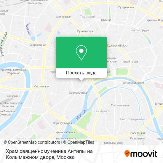 Карта Храм священномученика Антипы на Колымажном дворе