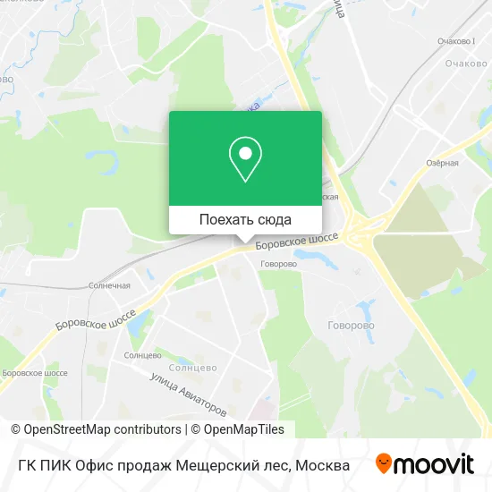Карта ГК ПИК Офис продаж  Мещерский лес