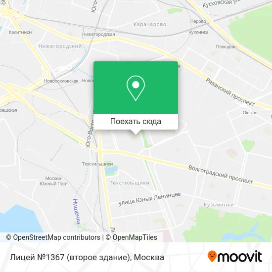 Карта Лицей №1367 (второе здание)