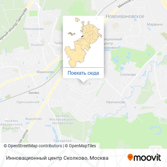 Карта Инновационный центр Сколково