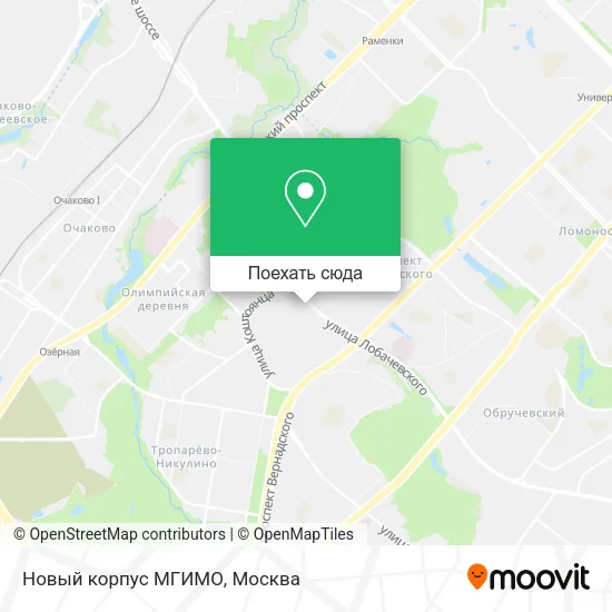 Карта Новый корпус МГИМО