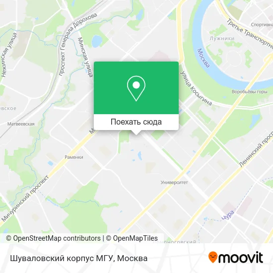 Карта Шуваловский корпус МГУ