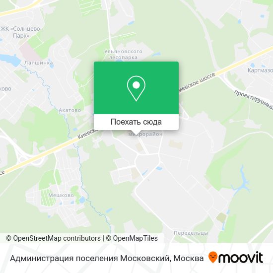 Карта Администрация поселения Московский