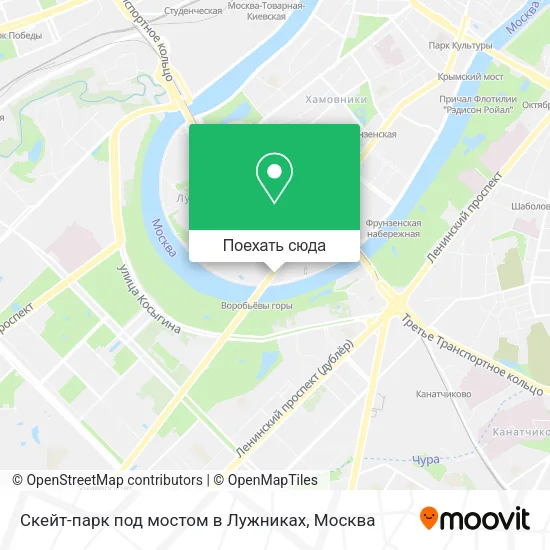Карта Скейт-парк под мостом в Лужниках