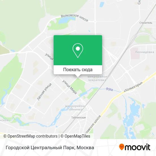 Карта Городской Центральный Парк
