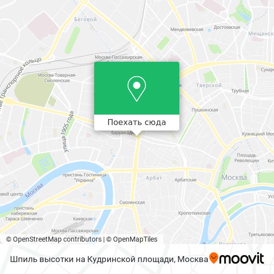 Карта Шпиль высотки на Кудринской площади