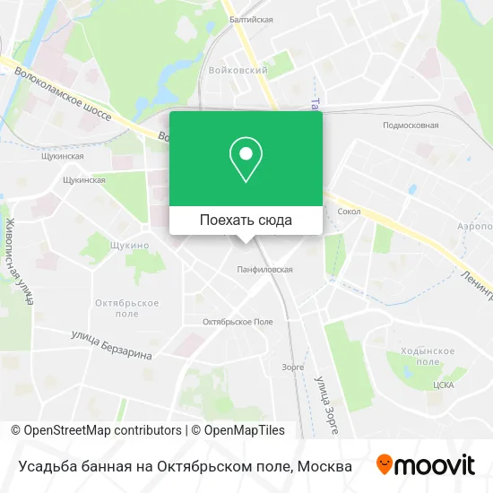 Карта Усадьба банная на Октябрьском поле