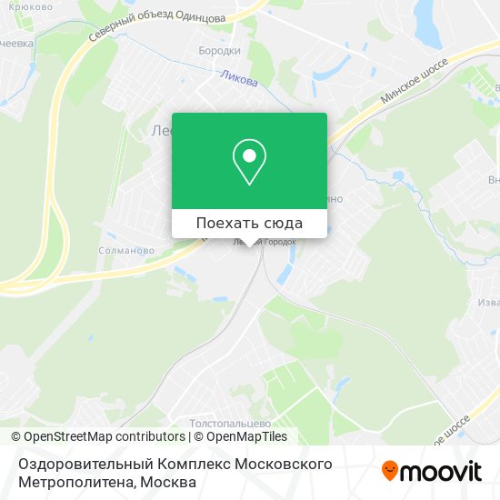 Карта Оздоровительный Комплекс Московского Метрополитена