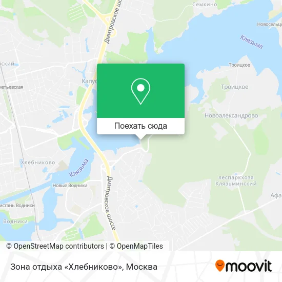 Карта Зона отдыха «Хлебниково»