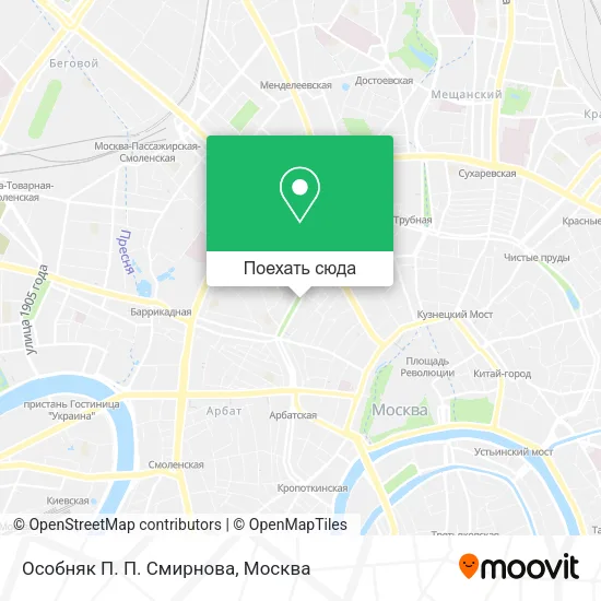 Карта Особняк П. П. Смирнова