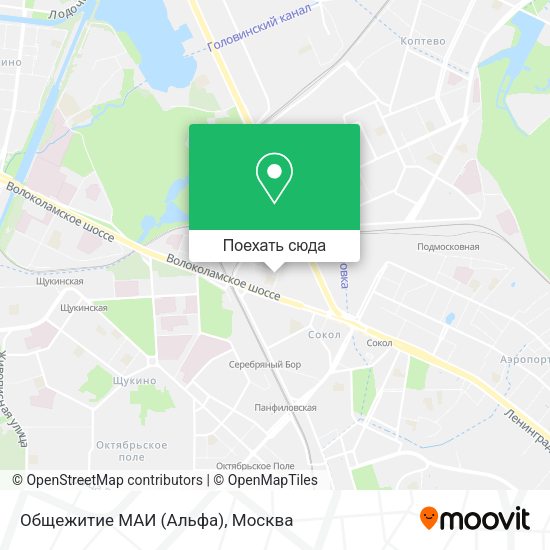 Карта Общежитие МАИ (Альфа)