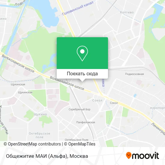 Карта Общежитие МАИ (Альфа)