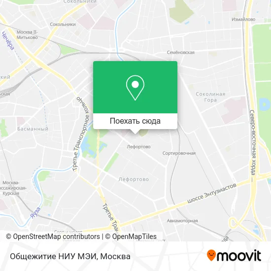 Карта Общежитие НИУ МЭИ