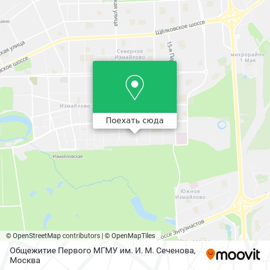 Карта Общежитие Первого МГМУ им. И. М. Сеченова