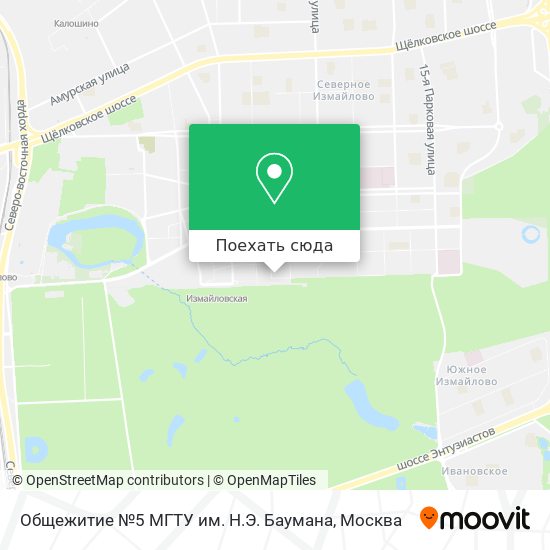 Карта Общежитие №5 МГТУ им. Н.Э. Баумана