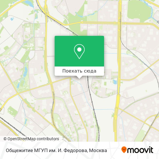 Карта Общежитие МГУП им. И. Федорова