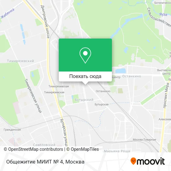 Карта Общежитие МИИТ № 4