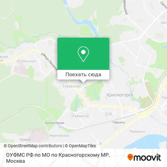 Карта ОУФМС РФ по МО по Красногорскому МР