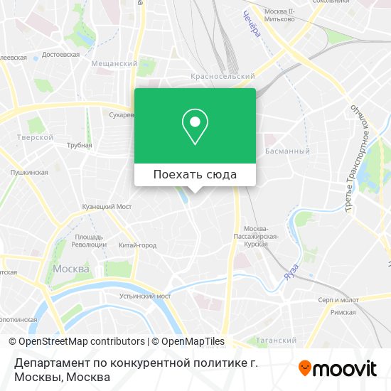 Карта Департамент по конкурентной политике г. Москвы