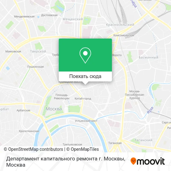 Карта Департамент капитального ремонта г. Москвы
