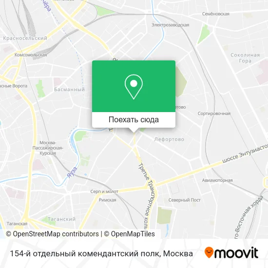 Карта 154-й отдельный комендантский полк