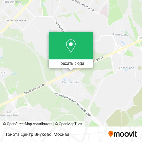 Карта Тойота Центр Внуково