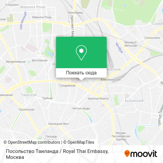 Карта Посольство Таиланда / Royal Thai Embassy
