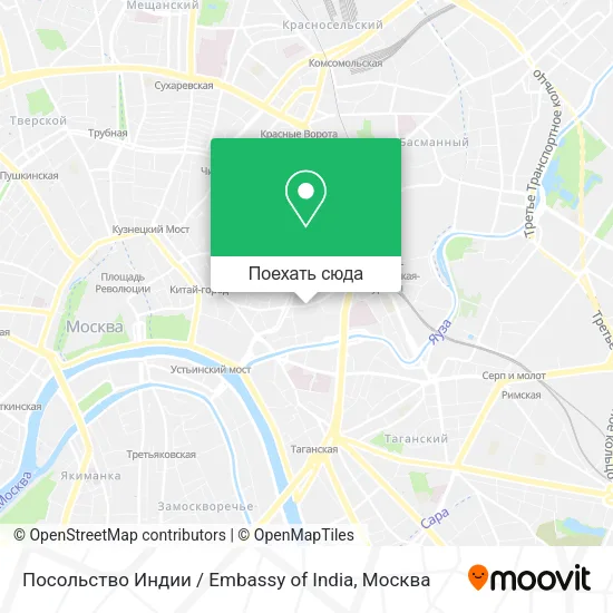 Карта Посольство Индии / Embassy of India