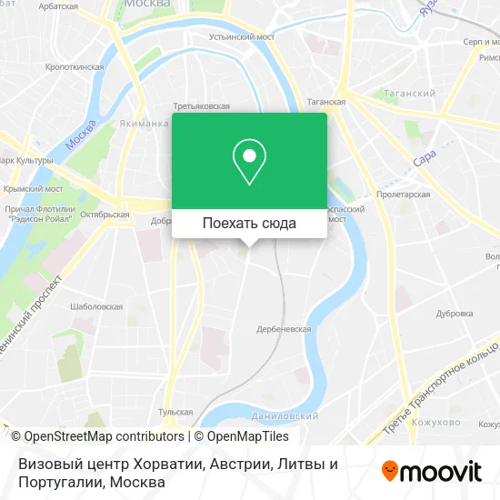 Карта Визовый центр Хорватии, Австрии, Литвы и Португалии