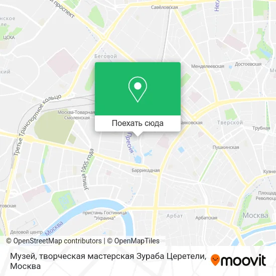 Карта Музей, творческая мастерская Зураба Церетели