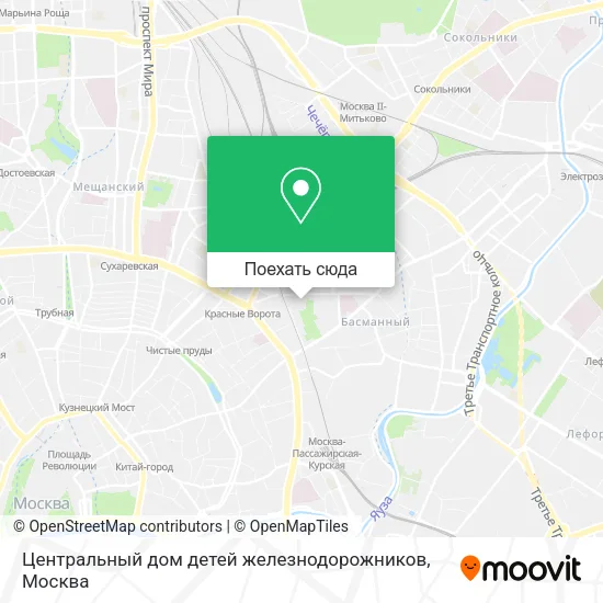 Карта Центральный дом детей железнодорожников