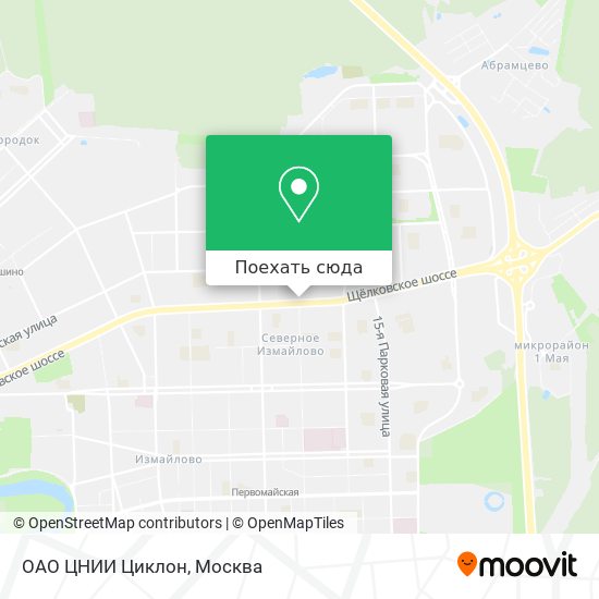 Карта ОАО ЦНИИ  Циклон