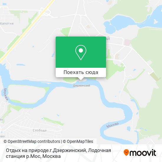 Карта Отдых на природе.г.Дзержинский, Лодочная станция р.Мос