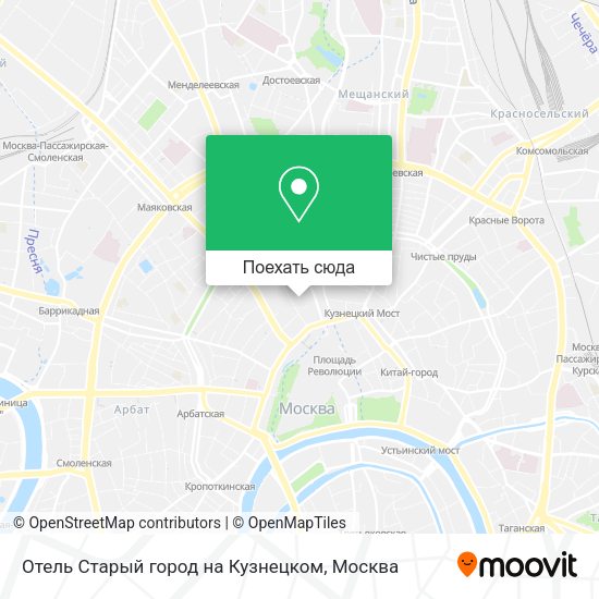 Карта Отель Старый город на Кузнецком
