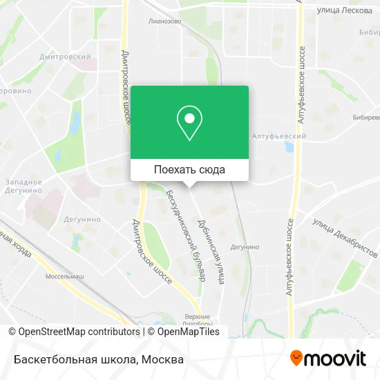 Карта Баскетбольная школа