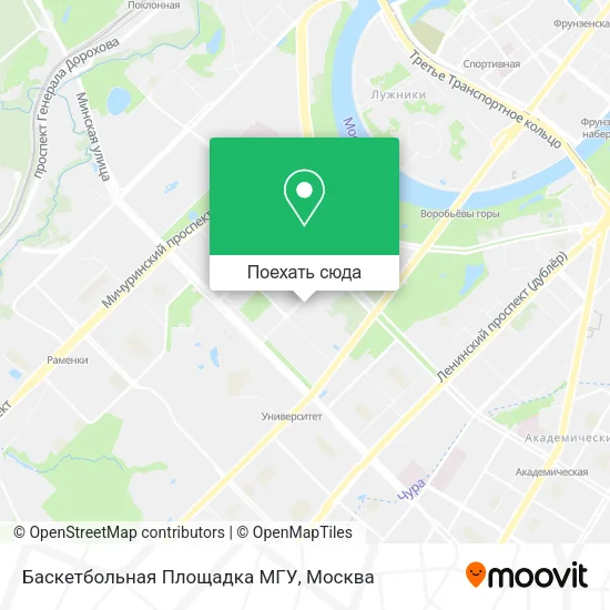 Карта Баскетбольная Площадка МГУ