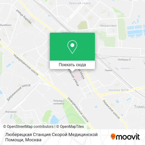Карта Люберецкая Станция Скорой Медицинской Помощи