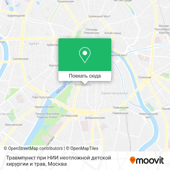 Карта Травмпункт при НИИ неотложной детской хирургии и трав