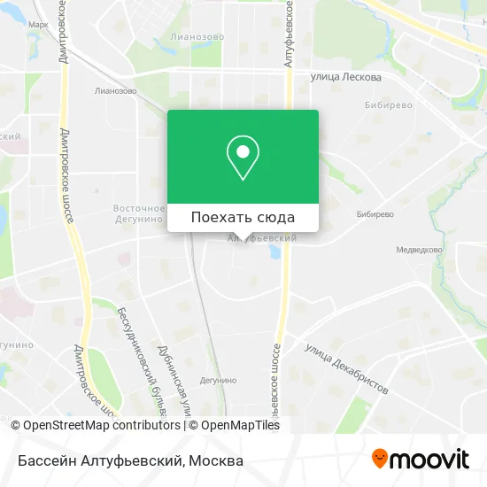 Карта Бассейн Алтуфьевский